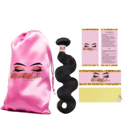 Cina Waterproof Private Label Tags Silk Satin Bags Custom Logo Design Print Hair Bundles Wigs Envelope Labels Hair Extensions Shipping Package in vendita