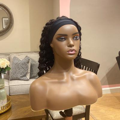 중국 Curly Curl Easy To Wear Head Band Wigs Hair Wig With Band For Black Women Lace Up Non Lace Up Hair Band With Wig 판매용