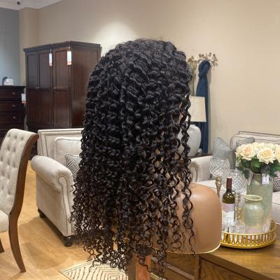 Chine Kinky Curly Full Cuticle Headband Wigs GlueLess Curly Hair No Lace 10A Virgin Peruvian Head Band Hair Wigs à vendre