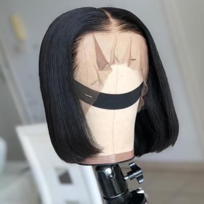 中国 150% Blonde Bob Wigs Deep Part Swiss Hair Colored 1B/613 Frontal Human Hair Wig Straight Remy Silky Straight Wave Ombre Lace Front Wig 販売のため