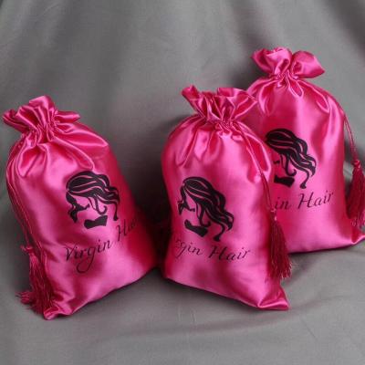 China Waterproof Design Logo Hair Extension Packaging , Beautiful Satin Hair Extension Packaging Bags Te koop