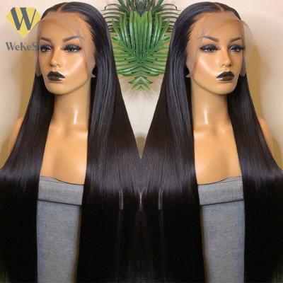 China 150% Body Wave WKS Glueless Full Lace Braid Hair Wigs Pre Plucked Knots Bleached Natural Remy Brazilian Hair Wigs Straight Wigs zu verkaufen