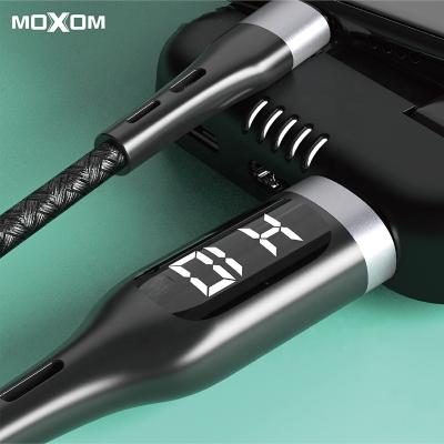 China MOXOM Time Monitor LCD Data Cable Sync Led 5A Type C 2.4 Micro 100cm LCD Display Screens Display Cable Fast Charging Sync Cable AT for sale