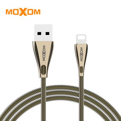 China Spring Design MOXOM Data Line Shenzhen Stainless Steel USB Cable Data Cable Charger for sale