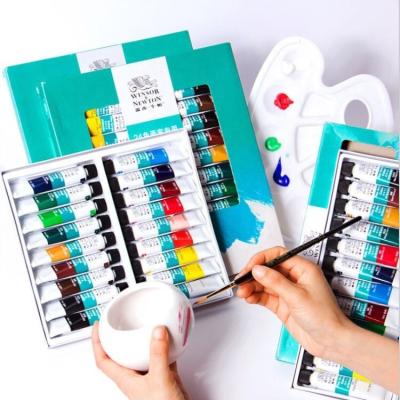 China Wide Color Selection Winsor and Newton Artist Grade 12/18/24 Colors Acrylic Paint Set, 10ML Paint Dye Drawing Set for sale