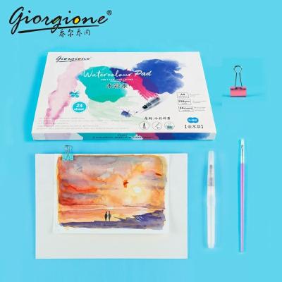 China High Quality Fine Grit 24 Sheet Size Grade A4 Paiting Artist Watercolor Protection Drawing Pad Acid Free for sale