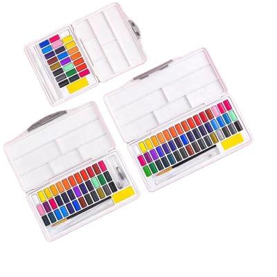 China Good Quality Wide Color Selection Non-Toxic 18/24/36 Colors Artist Marufacturer Drawing Solid Watercolor Paint Set for sale