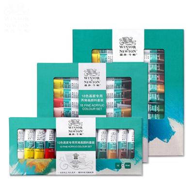 China Wide Color Selection Winsor and Newton 24 Colors Professional Aluminum Artist 10ml Tube Acrylic Paint Set for Art School and Art Studio for sale