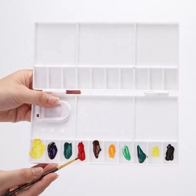 China Mix Plastic Folding Watercolor Paint Palette Box or Oil Paint Dye Large Size Watercolor for Watercolor, Gouache, Acrylic and Oil Painting Palette for sale