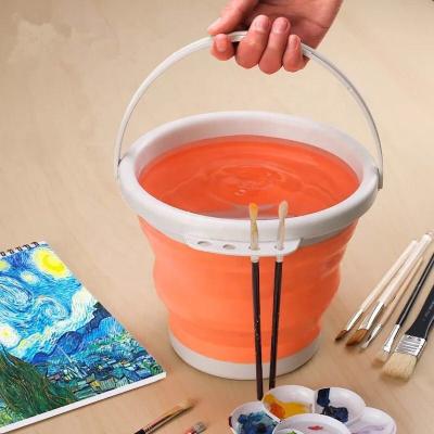 China Washing Sweeps Silicone Bucket Brush Pen Washer Folding Plastic Thick Large Size Eco-friendly High Quality for sale