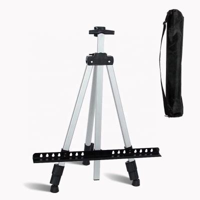 China Folding Portable Easel Aluminum Alloy Tripod Metal Extendable Painting Easel 155/165cm for sale