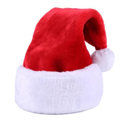 China Plush Coral Fleece Xmas Christmas Santa Hats High Quality Design Pary Long Chritmas Hat New For Adults for sale