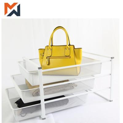 China Metal Wire Mesh Sliding Pull Out Storage Baskets Sustainable 3 Layer Drawers for sale