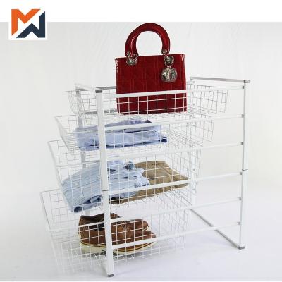 China Six Tier Metal Wire Desktop Sustainable Plastic Coated Collapsible Baskets for sale