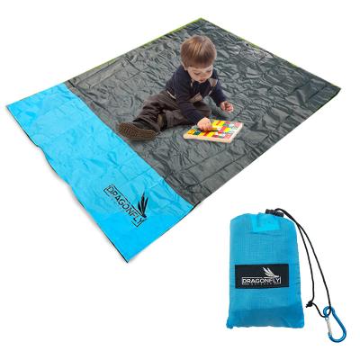 China European and American Waterproof Pocket Blanket Outdoor Camping Folding Mini Pocket Rug Picnic Beach Moisture Proof Mat for sale