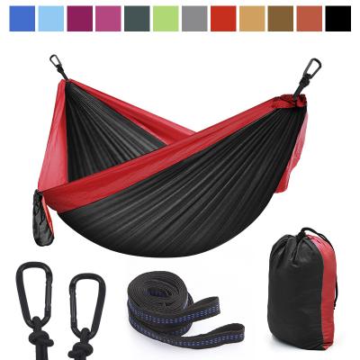 China Parachute Adult Outdoor Color Matching Nylon Fabric 270 * 140 Single Camping Hammock Outdoor Swing for sale