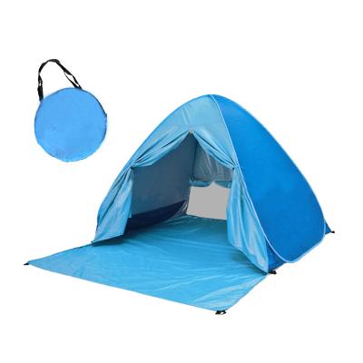 China Tube Type Tent Stake Beach Tent Sunshade Free Build Quick Opening Folding Outdoor Tent With Curtain Maker for sale