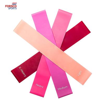 China Pink Yoga Exercise Fitness Body Stretch Training 5pcs Latex Resistance Band Set for sale