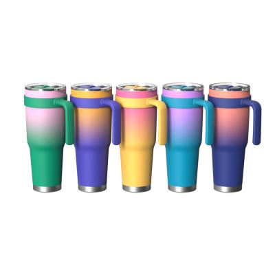 China Various Color Gradient Water Bottle PORTABLE Widely Used Travel Vacuum Flask Metal Water Bottle for sale