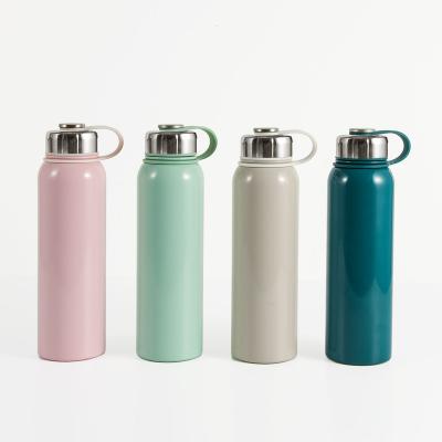 China Customized Logo Stainless Steel Vacuum Insulated Gym Water Bottle Viable Customized Thermal Flask With Handle for sale