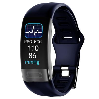 China Fitness Heart Tracker Smart Rate Blood Pressure Sleep Monitoring ECG Temperature Playback 2022 Wristband P11 Smarter MP3 for sale