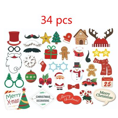 China Cake\Success 34 Pcs Christmas Party Photo Props Decorations Paper Craft Christmas Ornaments Bakery\Pastry\Dessert Packaging for sale