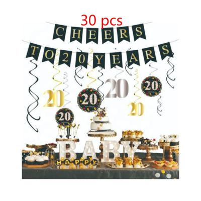 China Wholesale 30 Pcs Paper Flag Banner Happy Birthday Party Supplies For Bunting Flag Banner Decoration for sale