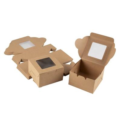 China 2021 Hot Sales Amazon Disposable Pastry Box Clear PVC Cardboard Made Packaging With Window Bakery Cake Pastry Box for sale