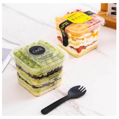 China Wholesale Disposable Clear Plastic Takeaway Salad Box Food Box Pastry Baking Cookies Packaging Plastic Box Ice Cream Cup for sale