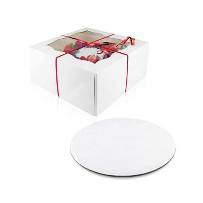 China 6 8 9 10in Disposable Cake Decorating Box Foldable Custom Printed Clear PVC Paper Cardboard Made Packaging With Window Cake Pastry Box for sale