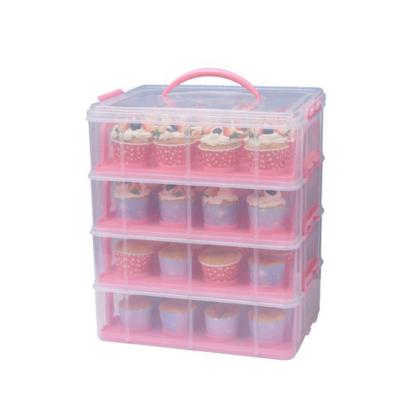 China New Design Hot Sale Handmade Plastic Plastic Box Carrier Multi-Layer Amazon Mug Rectangular Cake Box for sale