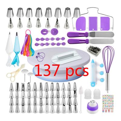 China Amazon Viable Hot Sale 137Pcs Cake Decorating Tools Kit Cake Stand Set Baking Tools and Accessories Cake Pan Bakeware Supplies Set for sale