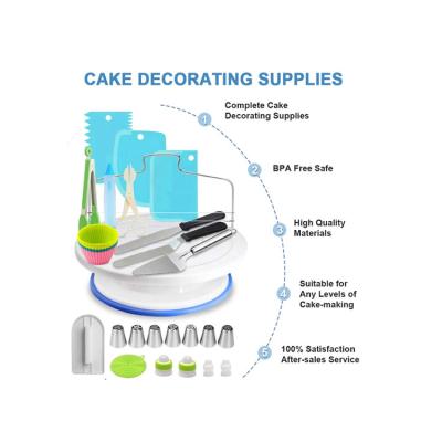 China Sustainable 243 Pcs Cake Decorating Supplies With Non-Slip Cake Turntable Cake Pans Baking Supplier Kit for sale