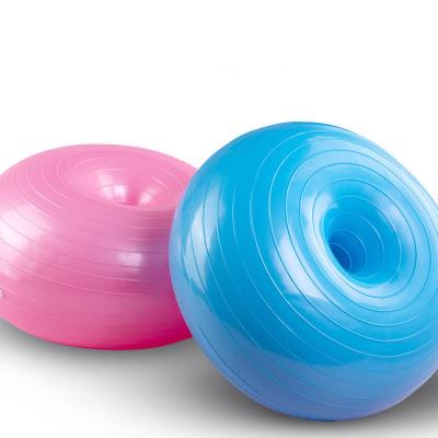 China Anti-burst Explosion-proof Pilates PVC Inflatable Mini Yoga Half Balance Apple Donut Ball for sale