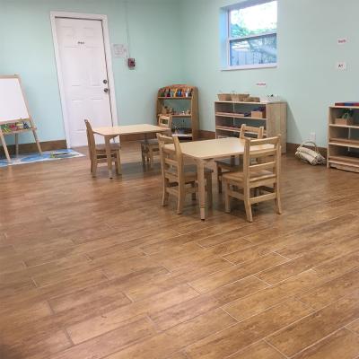 China Oak Kindergarten 3mm Veneer Hardwood Flooring White Engineered European Oak for sale