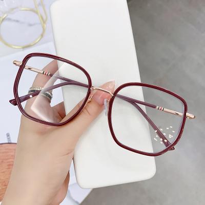 China For Reading Glasses Fashion Vintage Trend Classic Ray Blocking Lifestyle Glasses Metal TR90 Blue Frame Round Frame Big Traveler for sale