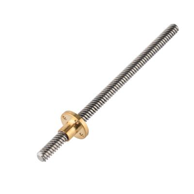 China LEITE OEM Lead Screw Brass Trapezoidal Trapezoidal Threaded Rod Lead Screw Flange Nut Ball for sale