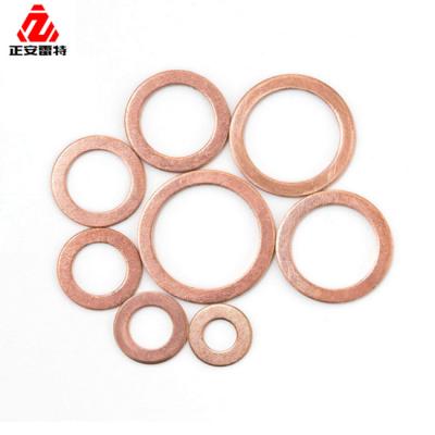 China Solid Copper Flat Gaskets LEITE Shim Flat Ring Gasket Rings Plain Spacer Gaskets Fastener for sale