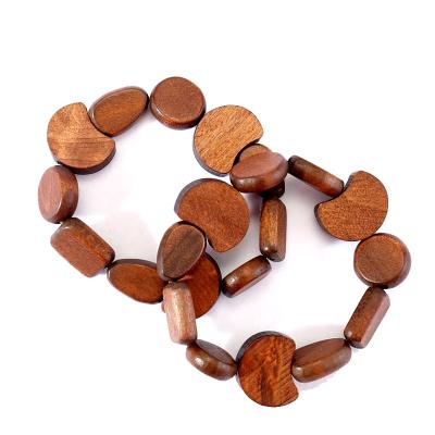 China New Fashion BOHEMIA Bohemian Wooden La madera hout wooden legno beads coffee color designer Women Jewelry Custom elastic bracelets for sale