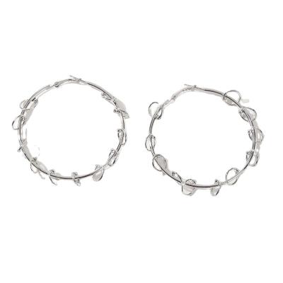 China BOHEMIA Fashion Big Silver Iron Rhodium Plated Hoop With Small Hoops On The Earrings For Women Stud Earring Studs for sale