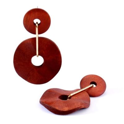 China 2021 New Fashion Design Wooden Bohemian Style Earrings Amazon Wooden Bohemian Earrings For Women for sale