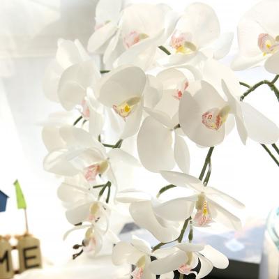 China 2021 Hot Selling Artificial Flower White Orchid Fabric Factory Unpotted Phalaenopsis For Home Wedding Decoration for sale