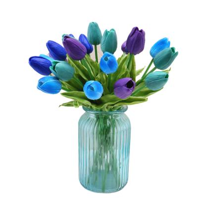 China 2021 Real Mini Real PU Feel Tulips Touch Artificial Flowers Tulip Flower For Home And Wedding Decoration PU Tulip Flower for sale