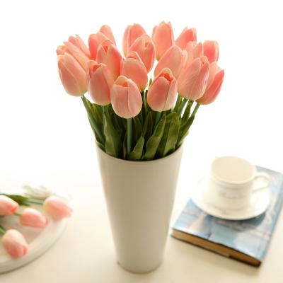 China Hot Selling PU Amazone Real Wedding Artificial Flowers Elegant Backdrop Real Touch Flower Tulips for sale