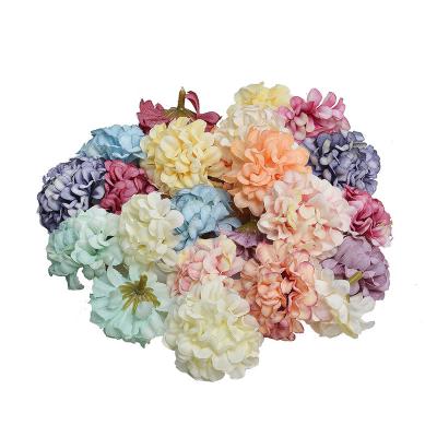 China 2021 Main carnation hydrangea artificial flower arrangement in mini 4.5cm simulation silk silk for sale