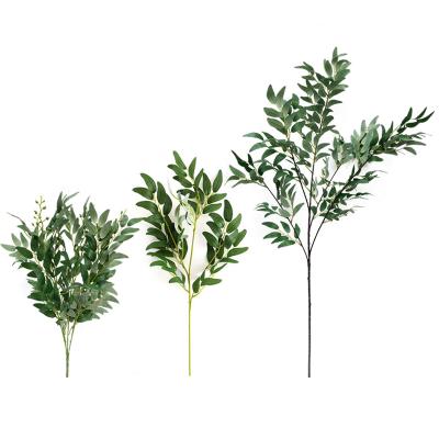 China Amazon Silk Hot Selling Artificial Leaves With Tall Stem Eucalyptus Leaves for sale