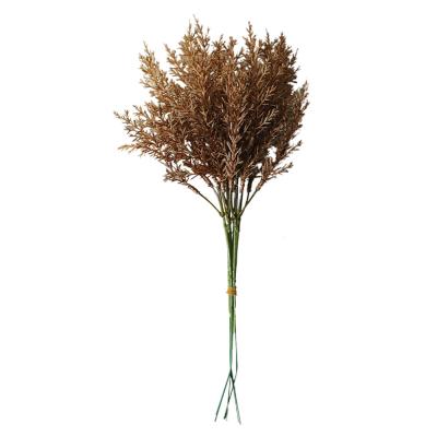 China Brown Misty Flower Wedding Modeling Rime Natural Dry Flower Fabric Artificial Decorative Grass Flowers for sale