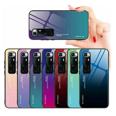 China Glossy Anti-fall Gradient Glass Case Cover For Xiaomi MI 10T 10 Pro Lite 5G Poco X3 NFC for sale