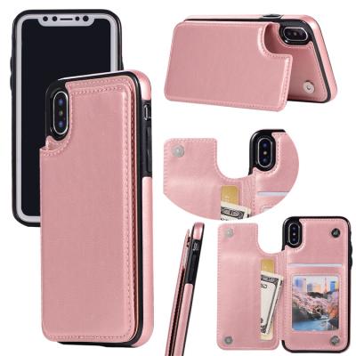 China 100% Eco-friendly Phone Case For iPhone X XR XS MAX Leather Flip Wallet Card Holder Case Cover For iPhone 12 for sale