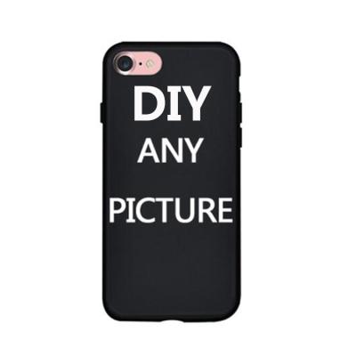 China Fanshion Customized Simple OEM Photo Picture TPU Black Phone Case Cover Any Design for sale